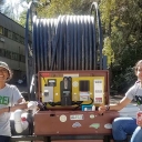 Student set up microhydro system 