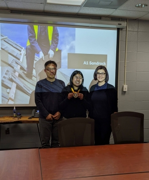 Honors Student Denise Renteria with Dr. Yu and Dr. Shirzad